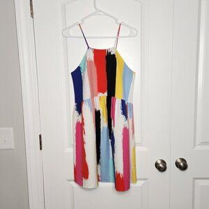 Crosby By Mollie Burch Abstract Watercolor Spaghetti Strap Dress